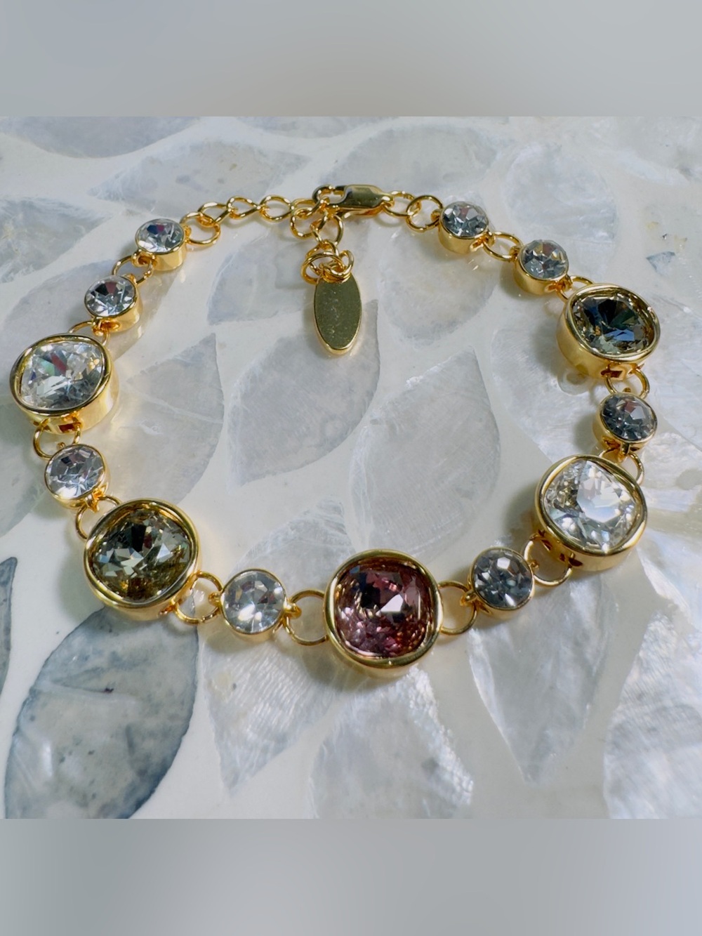 Gold Tone Bezel Set CZ Bracelet Sparkly Tennis Bracelet